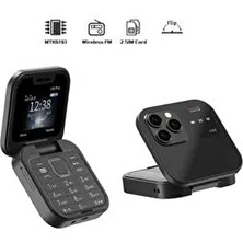 Urfakent Siyah Kapaklı Flip Model Tuşlu Telefon 4 GB Hafıza ve İthalatçı Garantisi ile Modern Tasarım