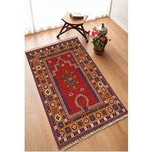 Dekoratif Dijital Baskılı Siyah Kaymaz Taban Seccade Namazlık 75X120