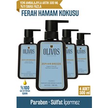 Olivos Doğal Zeytinyağlı Hamam Kokulu Sıvı Sabun El Sabunu 4 Adet 500 ml Yoğun Nemlendirici Özellik