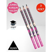 Seyfi Kırtasiye Pelikan Jumbo Üçgen Kurşun Kalem 3 Adet Pembe Renkli Hayvan Desenli Başlangıç Kalemi B Derece