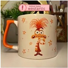 Westartic Anxiety Ters Yüz Anksiyete Seramik Kupa 230 ml Turuncu Renkli Eğlenceli Tasarım