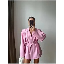 Kadın Yeni Sezon Tasarım Bağlamalı Oversize Ceket