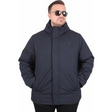 Moc Grande Mocgrande Erkek Kapüşonlu Mont Lujo 2504 Lacivert Büyük Beden Günlük Kullanım İçin Rahat