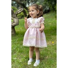 Kız Bebek Elbise Kız Çocuk Elbise Doğum Günü Parti Düğün Elbise Dantelli Kısa Kol astarlı elbise