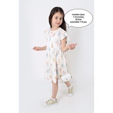 Aden Kids Kız Çocuk Kuçük Çiçek Desenli Krep Kumaş Elbise Çanta Hediyeli - 2-8 Yaş, Günlük Ve Bayramlık