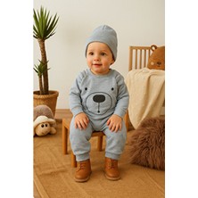 Gülen Yüz Suratlı Şapkalı Çocuk Bebek Tulum