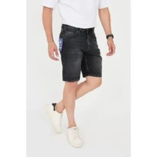 Enzim Jeans Erkek Düz Desenli Slim Fit Kesim %100 Pamuk Denim Kot Şort