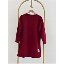 Kadın Bisiklet Yaka Mevsimlik Tesettür Yırtmaçlı Armalı Tunik Sweat Sweatshirt