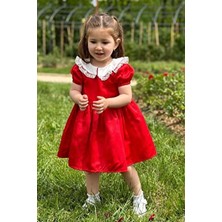 Kız Bebek Elbise Kız Çocuk Elbise Doğum Günü Parti Düğün Elbise Dantelli Kısa Kol astarlı elbise