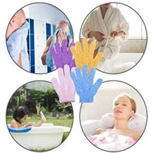 2'li Esnek Banyo ve Peeling Eldiveni Ölü Deri Atıcı Vücut Duş Kese Eldiveni Ekstra Köpürme