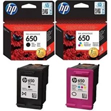 650 Siyah ve Renkli Kartuş Seti (Hp CZ101A +Hp CZ102A)