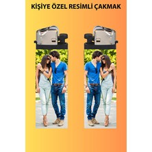 2'li Resimli Çakmak Beyaz Renkli Sevgili ve Çiftlere Özel Premium Tasarım Hediye