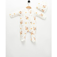 Unisex Bebek Uzay Mekiği Baskılı Şapkalı Uyku Tulumu 2 Parça 0-3,0-6 Ay