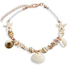 Klips Concept Kadın Kullanıcılar İçin Çok Renkli Deniz Objeleri Halhal Pirinçten Yapılmış Şık Aksesuar