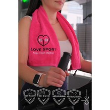 Denizli Cotton Nakışlı Sporcu Havlusu Pamuklu, Anti Bakteriyel, Ter Emici Fitness Plates Boks Tenis Spor Havlusu