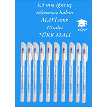 0.5 mm Iğne Uç  Tükenmez Kalem Mavi Renk 10 Adet Yeni Seri Yeni Üretim Türk Malı Pensan 2305 Mavi