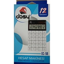 Dosy Hesap Makinesi 12 Hane Beyaz Orta Boy Ec-5
