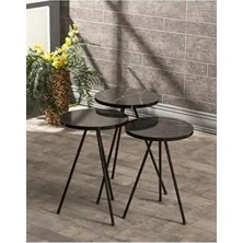 GOLDFALEZ Zigon Sehpa 3 Lü Metal Ayak  BENDİR
