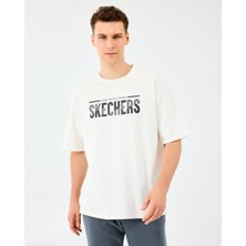 Skechers M Heavy Fabric T-Shirt Erkek Beyaz Tshirt S2520120-3855