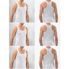 Süsen Lingerie Rambo Atlet 6'lı Paket Beyaz Erkek Atlet, Denim Kumaş, Atletik Sporcu Atleti, Rahat Kalıp