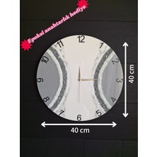 Af Epoxyart Duvar Saati-40 Cm-Modern Dekoratif Duvar Saati-Epoksi Duvar Saati-El Yapımı-6 Farklı Renk Seçeneği