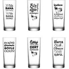 Rakı Sözü Baskılı 6'lı Rakı Kadehi