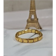 Stainles Steel Paslanmaz Çelik Italyan Charmlı Gold Unisex Bileklik Şık Tasarım ve Dayanıklılık