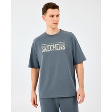 Skechers M Heavy Fabric T-Shirt Erkek Gri Tshirt S2520120-3998