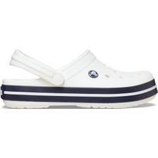 Crocs Crocband Unisex Terlik Düz Topuklu Beyaz-Lacivert Konfor ve Hafiflik Sunar