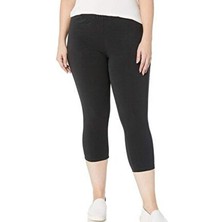 Brl Textil Capri Kadın Tayt Siyah Büyük Beden Dokuma Özellikli Tüm Sezonlar İçin Rahat Kullanım