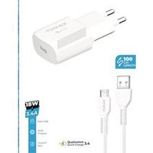 Mikro USB Hızlı Duvar Şarjı 3.4 A Uyumlu 100CM Kablo