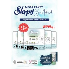 Sleepy Hijyenik Ped 26'lı Gece Mega Paket Bio 5 Al 4 Öde ve Rosıe Makyaj Pamuğu