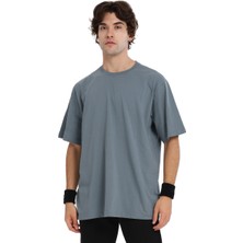 Wink Oversize Erkek Gri Günlük Stil T-Shirt 25KE1024-GRI