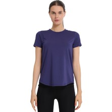 Sportive Zana Kadın Mavi Koşu T-Shirt Nefes Alabilir Kumaş ile Şık Tasarım 25KK1047-MVI