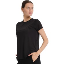 Zana Kadın Siyah Koşu T-Shirt 25KK1047-SYH