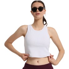 Suzu Kadın Beyaz Günlük Stil Atlet 25YK023-BYZ