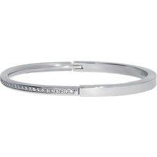 Kadın Yarım Taşlı Modern Çelik Bilezik