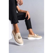 Aymood SLW154 Blaze Erkek Bağcıksız Süet Spor Klasik Ayakkabı Bej Poli Taban ile Konforlu