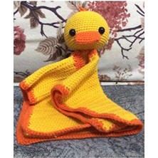 Eğitici Amigurumi Uyku Arkadaşı Havuç Kafa Sarı Renkli Organik Bebek Oyuncağı