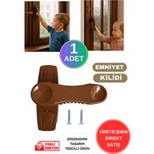 Wappa Kahverengi Pvc Pimapen Pencere Cam Balkon Kapısı Güvenli Emniyet Kilidi 1 Adet Tekli Ürün