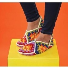 Motif Detaylı El Örgüsü Ev Botu , Ev Terliği, Patik