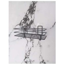 Siyah Yapışkanlı  Çok Amaçlı Banyo Düzenleyici Rafı Duş Organizeri Mutfak Rafı