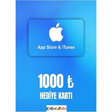 App Store-İTunes 1000 TL Hediye Kartı Online Kullanım Ve Tüm Mağazalarda Geçerli