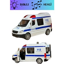 Trendzone Kapıları Açılan Sesli Işıklı 13 cm Metal Polis Arabası 1+ Yaş İçin Kutulu Çek Bırak Model