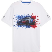 Puma BMW MMS Graphic Tee Mono Beyaz Erkek Kısa Kol T-Shirt