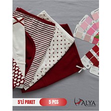Alya Underwear Kız Çocuk Garson Pamuklu Kumaş Bordo Varyant Slip Külot 5'li Paket Desenli 6 - 7 Yaş