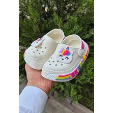 The Red Kids Sevimli Kaydırmaz Taban Çocuk Terlik Ekru Kadın Kullanıma Uygun Hafif ve Konforlu Tasarım