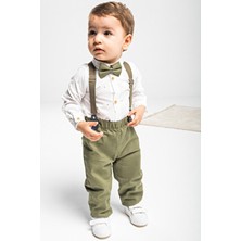 Zıbın Gömlekli 4 Parça Papyon ve Slopetli Bebek Takım Elbise