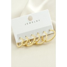 Ahes Shopping 6 Adet Ezme Trend Halka Küpe 1,5-2-2,5 cm