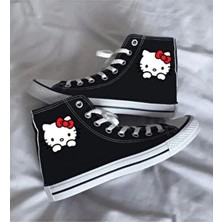 Hello Kitty Baskılı Siyah Bilekli Spor Ayakkabı Çocuk Sneaker